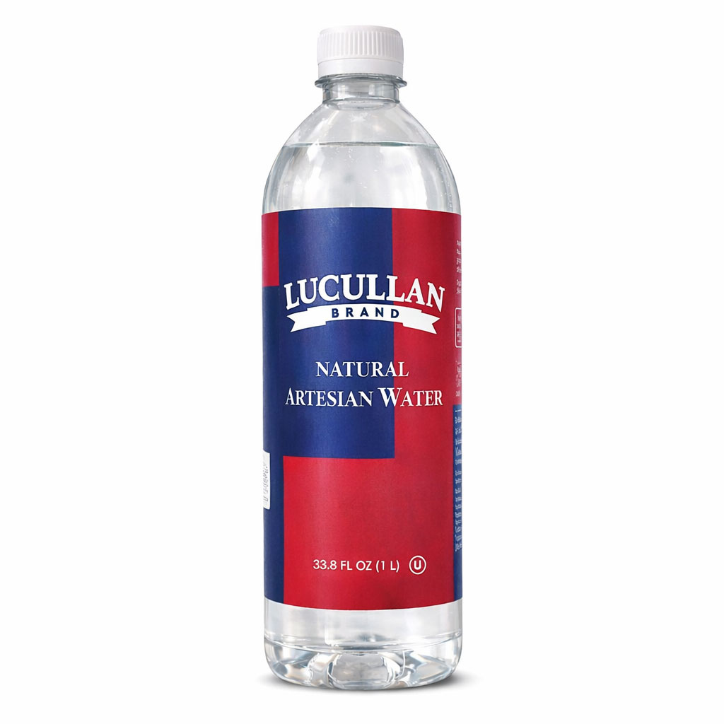 1L lucullan brand artesian water bottle